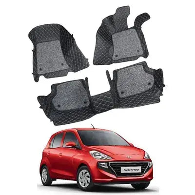 7D Car Mats Compatible with Hyundai Santro New, Color Black