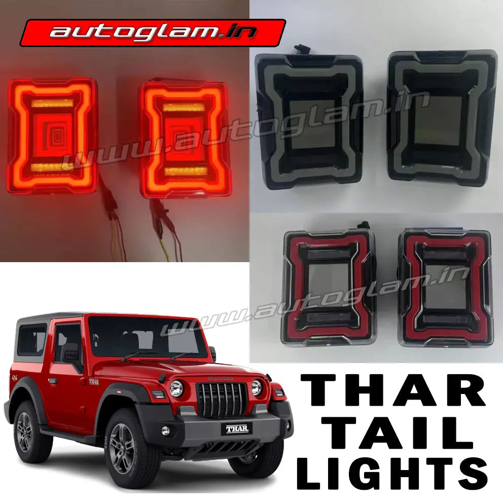 Thar Rim Light Mahindra Thar 2020 Tail Light Wrangler Style with Deep Scanning Functi ...