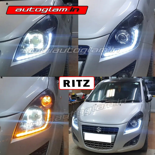 Maruti Ritz Projector Headlights India | LED DRL Upgrade – autoglam