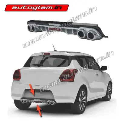 Swift Rear Guard Maruti Suzuki Swift 2018+ Rear Bumper Diffuser, Rear Guard Matt Black ...