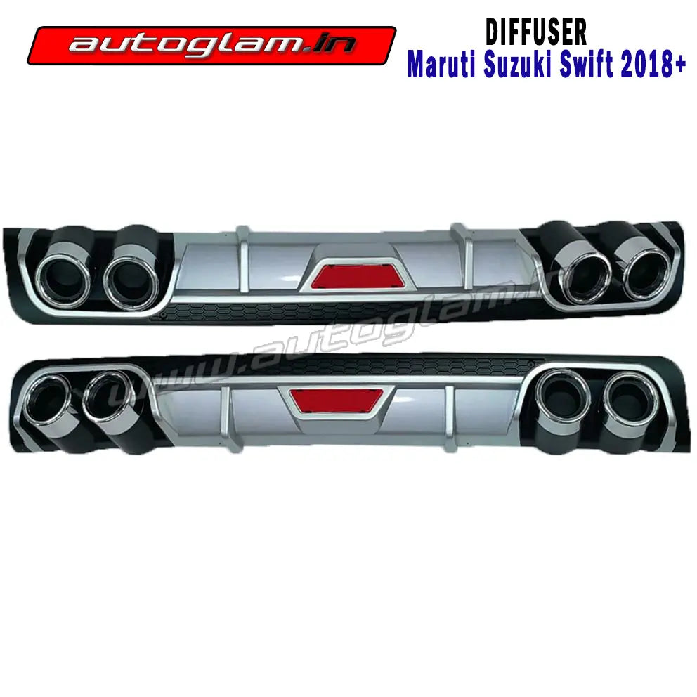 Swift Diffuser Examples Maruti Suzuki Swift 2018+ Rear Diffuser with Chrome Exhaust Tip ...