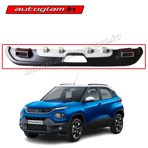 Tata Punch 2021+ Rear ABS Bumper Diffuser With Chrome Tip | Autoglam ...