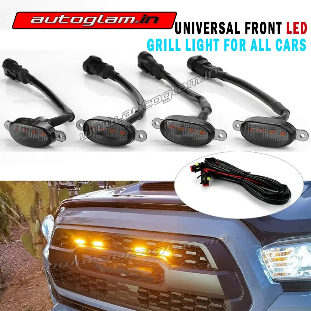 Grill Light Rim Universal 4 Pc Grill Light Waterproof | Amber Lights Smoked Lens Ultra ...