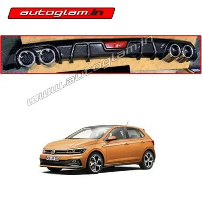 Volkswagen Polo 2010-2020 Carbon Fibre Style Rear Diffuser / Rear Guard ...